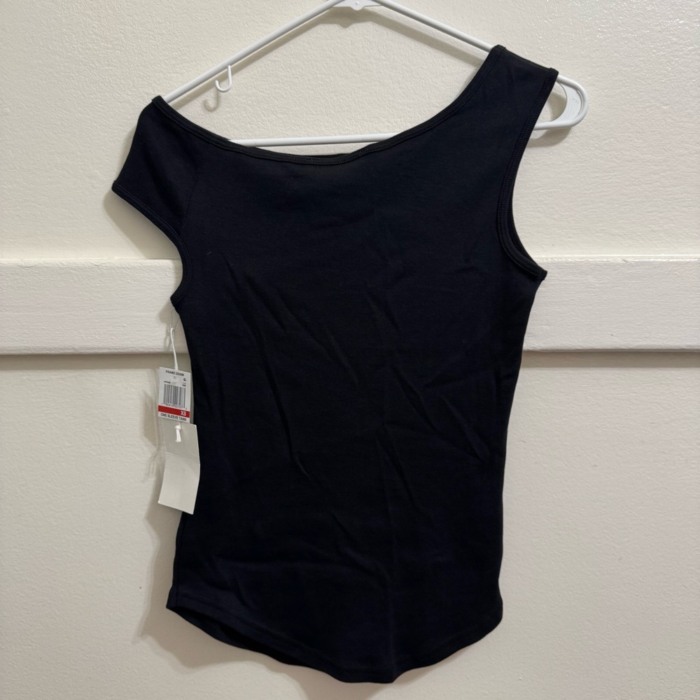 Frame Black Asymmetrical Off the Shoulder Top (XS)